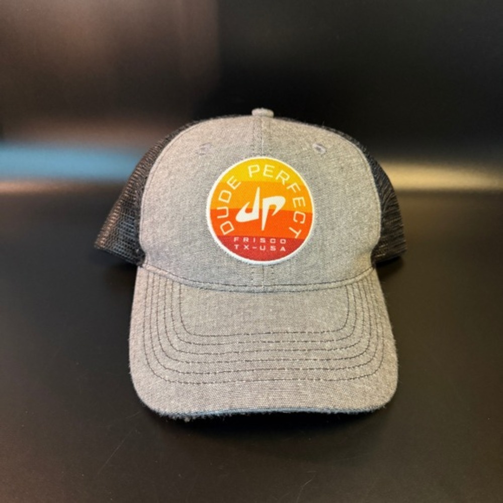 Dude Perfect Frisco TX USA Logo Gray Black‎ Mesh Trucker Hat Mens OSFA